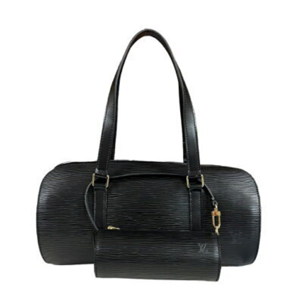 Louis Vuitton Soufflot Epi Handbag Leather Black